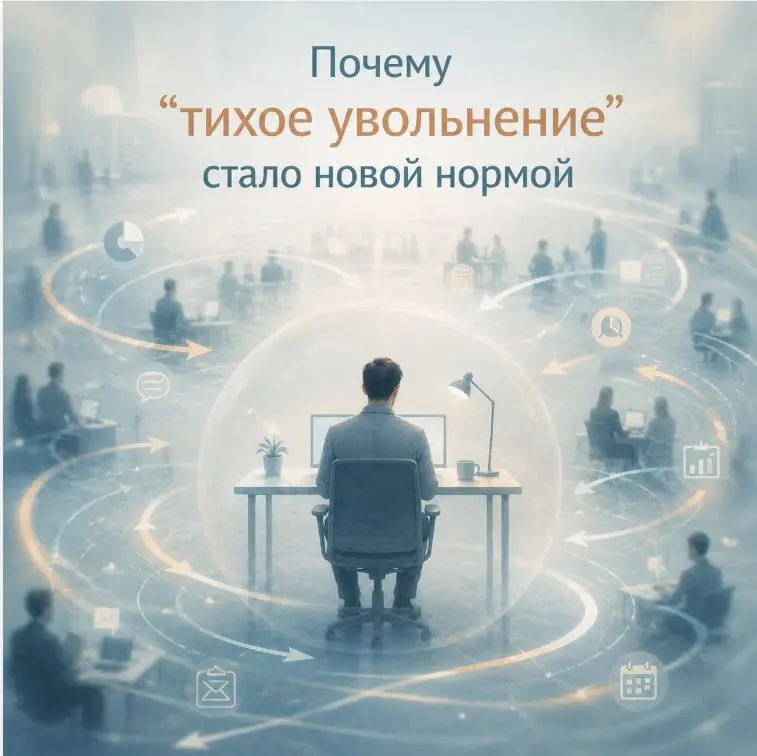 Почему “тихое увольнение” стало новой нормой
Кажется, что сотрудники стали менее вовлечёнными.
Но если смотреть глубже —
многие просто перестали эмоционально “сливаться” с работой | Сетка — социальная сеть от hh.ru