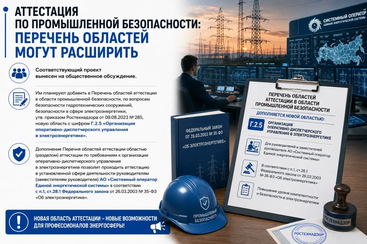 📱 Аттестация по промышленной безопасности: перечень областей могут расширить
Соответствующий проект вынесен на общественное обсуждение | Сетка — социальная сеть от hh.ru