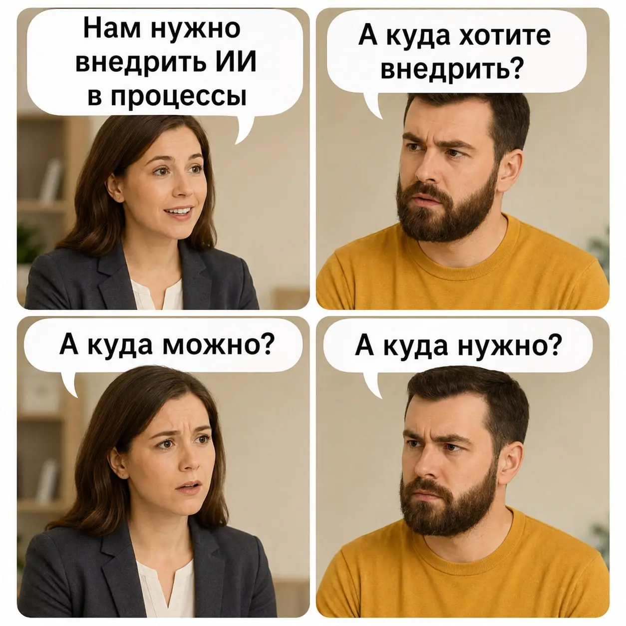 💡«Нам нужно внедрить ИИ в процессы» — звучит примерно так же, как когда-то звучало:
«Нам нужно внедрить электричество в производство».
Но электричество не сразу стало промышленной революцией | Сетка — социальная сеть от hh.ru
