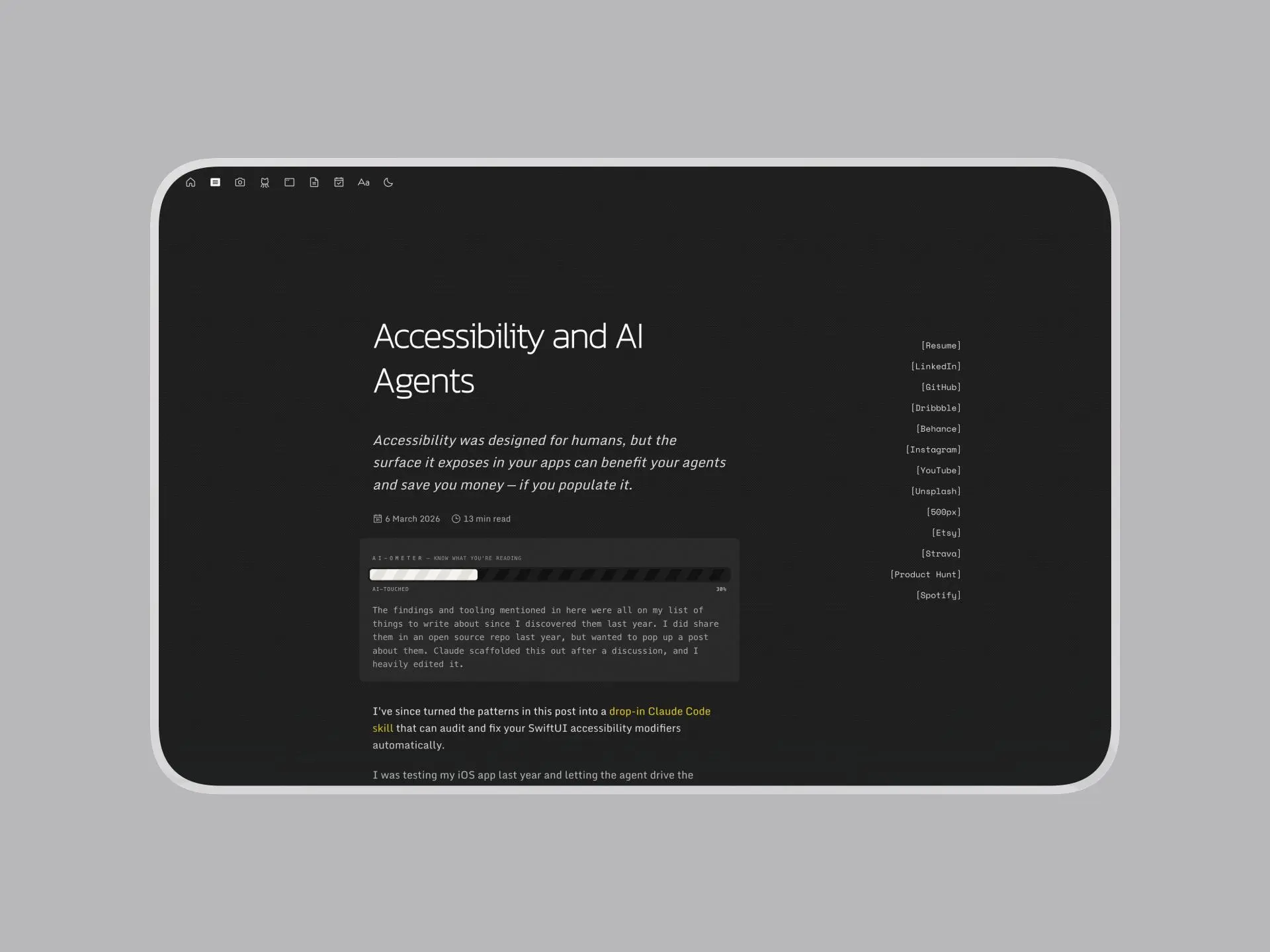 ♿️ Accessibility в приложении нужна не только людям, но и AI-агентам
Обычно AI-агенты работают с интерфейсом как человек: делают скриншот, пытаются понять по пикселям, где кнопка, и тыкают по координа... | Сетка — социальная сеть от hh.ru