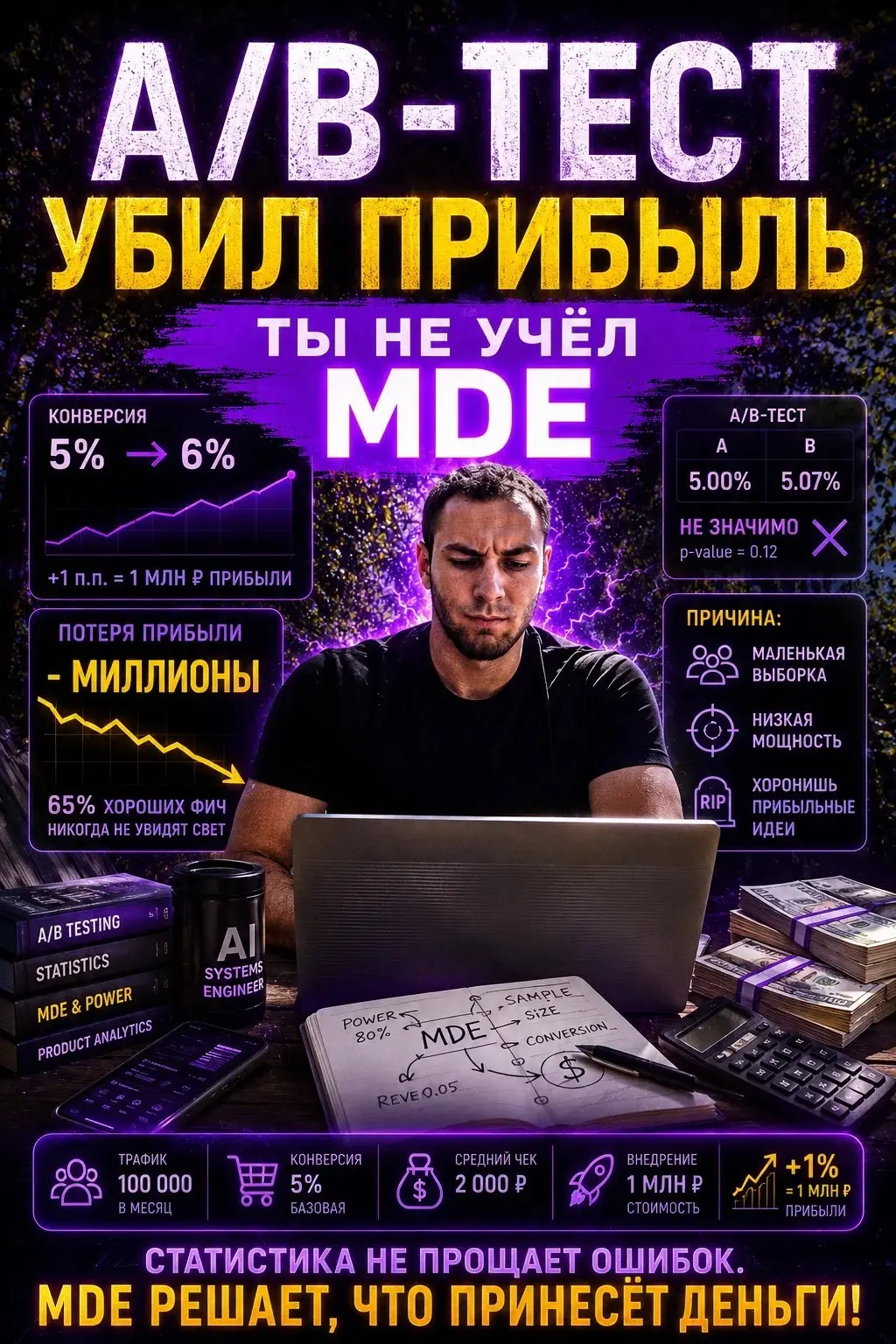 A/B - тесты и Бизнес-ценность (MDE) | Сетка — социальная сеть от hh.ru