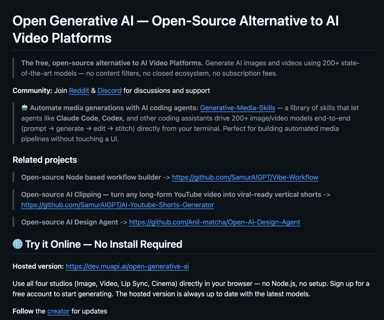 🤑БЕСПЛАТНО КО ВСЕМ НЕЙРОНКАМ
Open-Generative-AI — это швейцарский нож для генерации контента, где собрано больше 200 моделей в одном месте 🛠
Здесь всё работает локально, быстро и без оплат🧠✨
▌ Что вну... | Сетка — социальная сеть от hh.ru