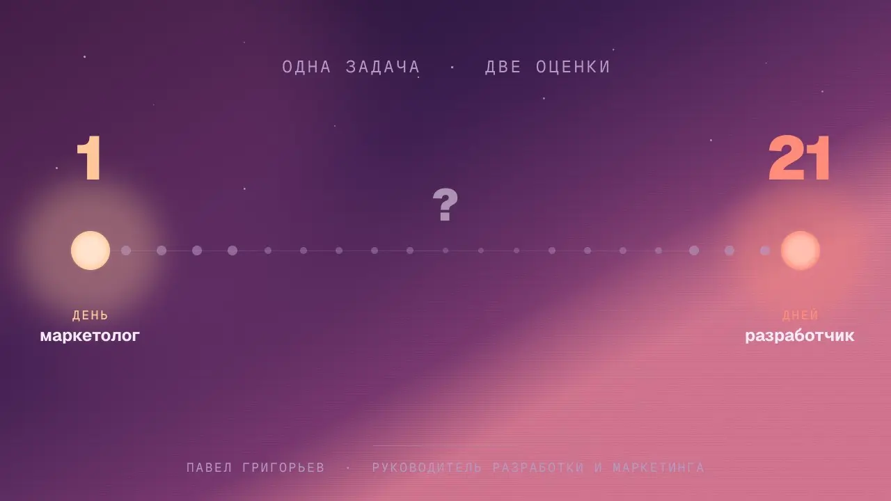 Маркетолог хочет за день. Разработчик говорит три недели. | Сетка — социальная сеть от hh.ru