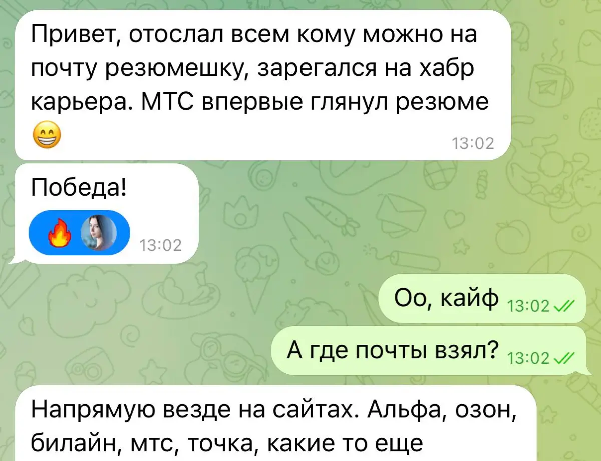 Кейс клиента. Оффер за 18 дней после серии отказов | Сетка — социальная сеть от hh.ru
