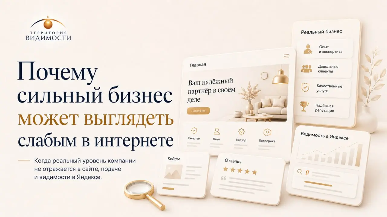 Почему сильный бизнес может выглядеть слабым в интернете
Иногда компания в реальности сильнее, чем выглядит в поиске.
Есть опыт.
Есть команда.
Есть нормальные процессы.
Есть довольные клиенты | Сетка — социальная сеть от hh.ru