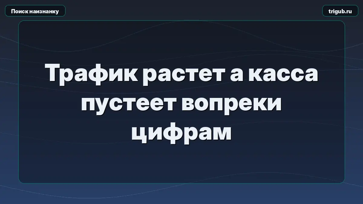 Трафик растет а касса пустеет вопреки цифрам | Сетка — социальная сеть от hh.ru