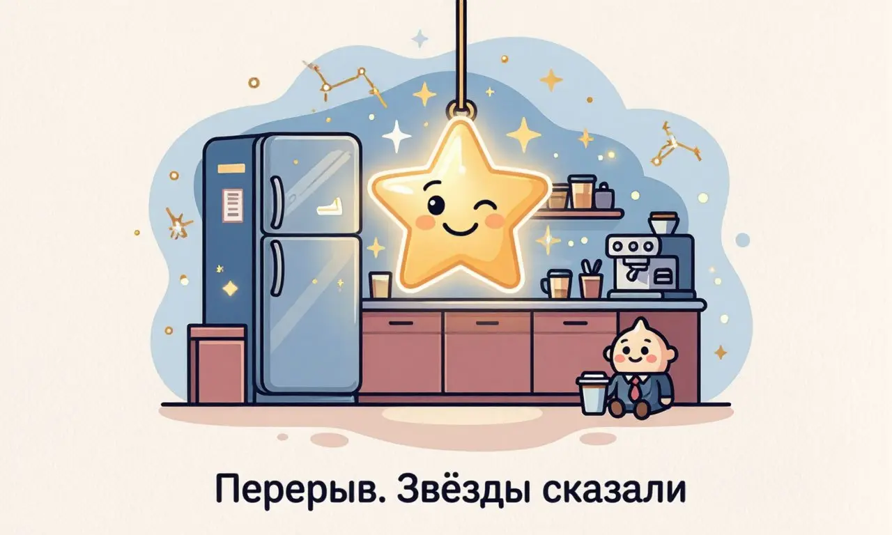 Перерывчик перед понедельником)
Астрособытие будущей недели: Меркурий встретится с Венерой в коридоре офисной кухни
Что это значит для нас:
На будущей неделе слова приобретают неожиданную силу | Сетка — социальная сеть от hh.ru