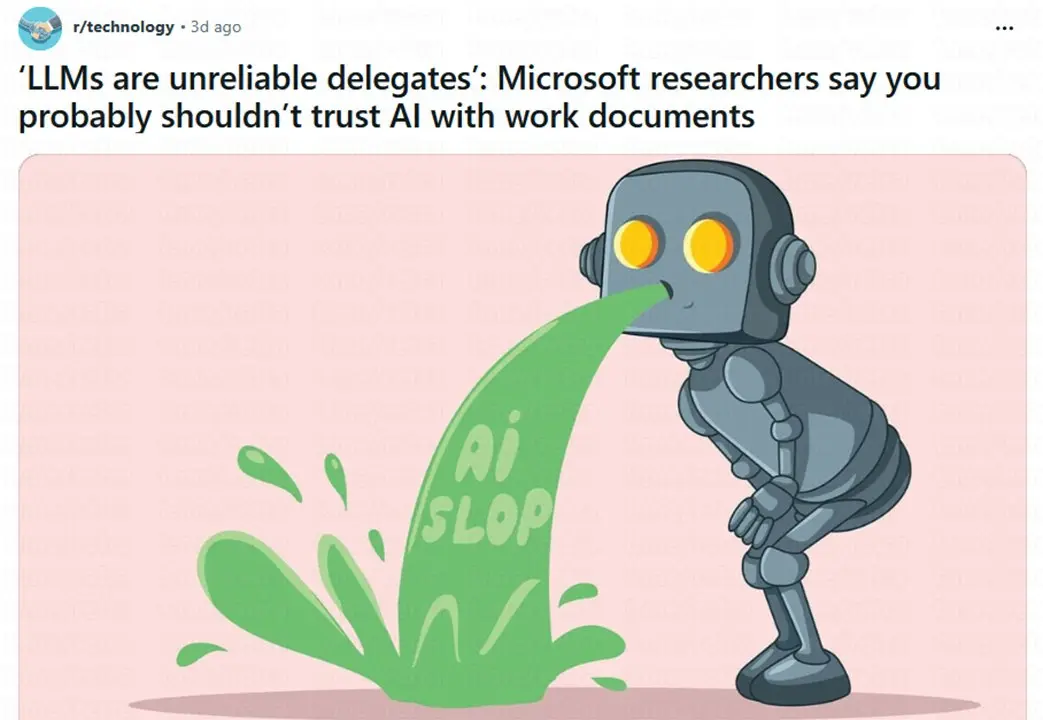 Microsoft решила доказать, что ИИ действительно способен хорошо выполнять работу людей и легко заменять сотрудников, но в итоге доказала обратное | Сетка — социальная сеть от hh.ru