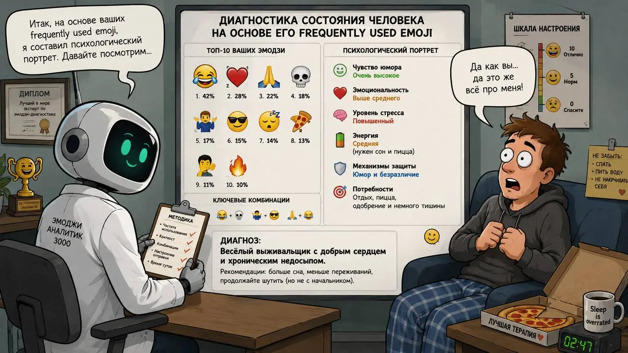Как использовать ваши эмодзи, чтобы лучше узнать себя?
Пару лет назад в канале появился ФУЕК (FUEC, frequently used emoji challenge) | Сетка — социальная сеть от hh.ru