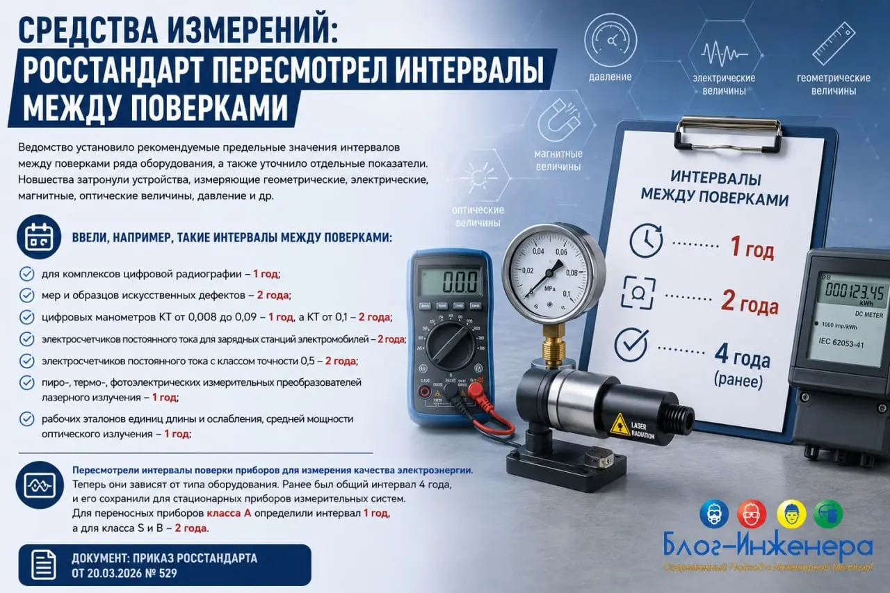 📱 Средства измерений: Росстандарт пересмотрел интервалы между поверками
Приказом Росстандарта от 20.03 | Сетка — социальная сеть от hh.ru