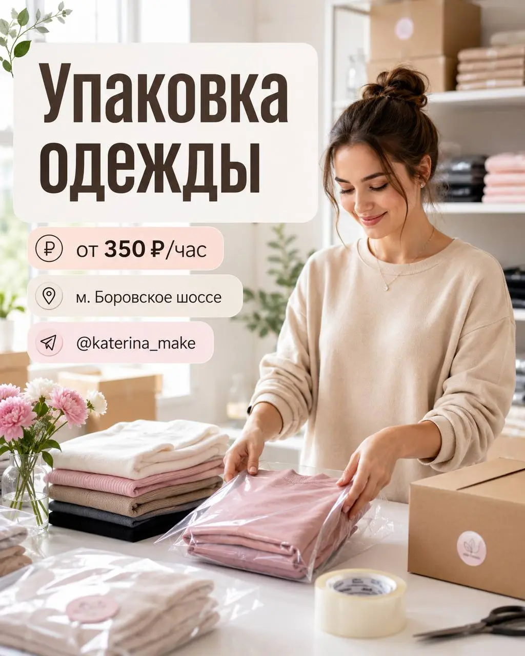 УПАКОВЩИЦА ОДЕЖДЫ С НАВЫКАМИ ШИТЬЯ
От 3 500₽/смена
Прямой работодатель
• Москва, м | Сетка — социальная сеть от hh.ru