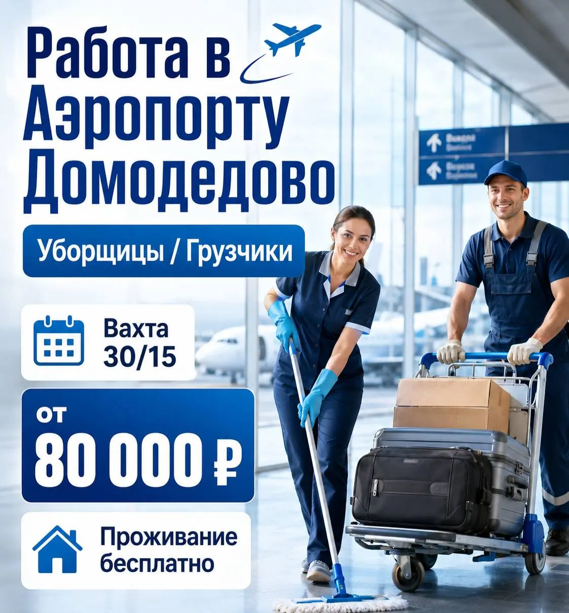 1️⃣УБОРЩИЦА/УБОРЩИК,
2️⃣ГРУЗЧИК
От 80 000₽
Аэропорт Домодедово
• Аэропорт Домодедово
• Клининг и бытовые услуги
• +79191063795
Полное описание вакансии размещено в Телеграм и Макс | Сетка — социальная сеть от hh.ru