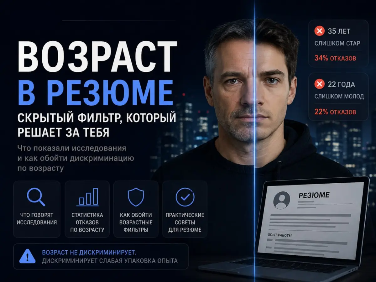 34% отказов «слишком стар» и 22% «слишком молод» | Сетка — социальная сеть от hh.ru