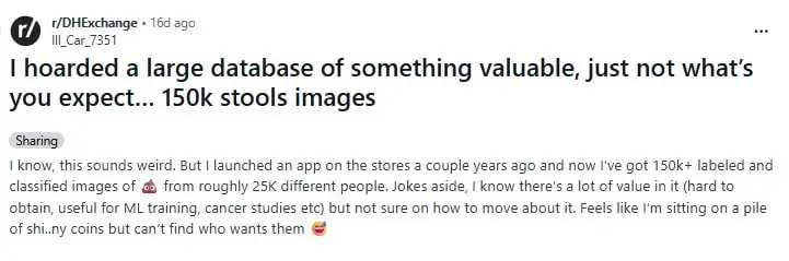 Data is the new oil shit 💩
Наткнулся на потрясающий тред с Reddit | Сетка — социальная сеть от hh.ru