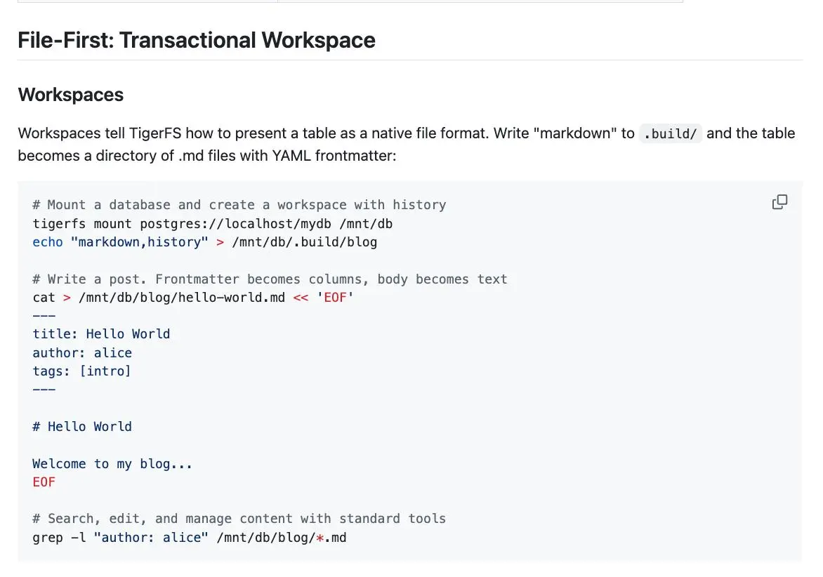 Timescale выкатили TigerFS - проект на Go, который монтирует PostgreSQL как файловую систему | Сетка — социальная сеть от hh.ru