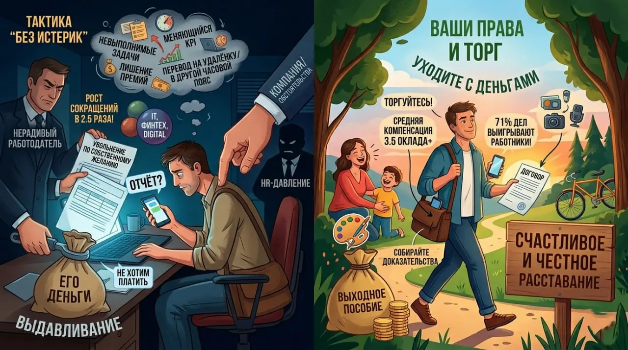 УВОЛЬНЕНИЕ БЕЗ ИСТЕРИКСлышали такое выражение, «увольнение без истерик»?
Вы наверное, спросите, что это вообще?
А это когда вас «просят написать по собственному» | Сетка — социальная сеть от hh.ru