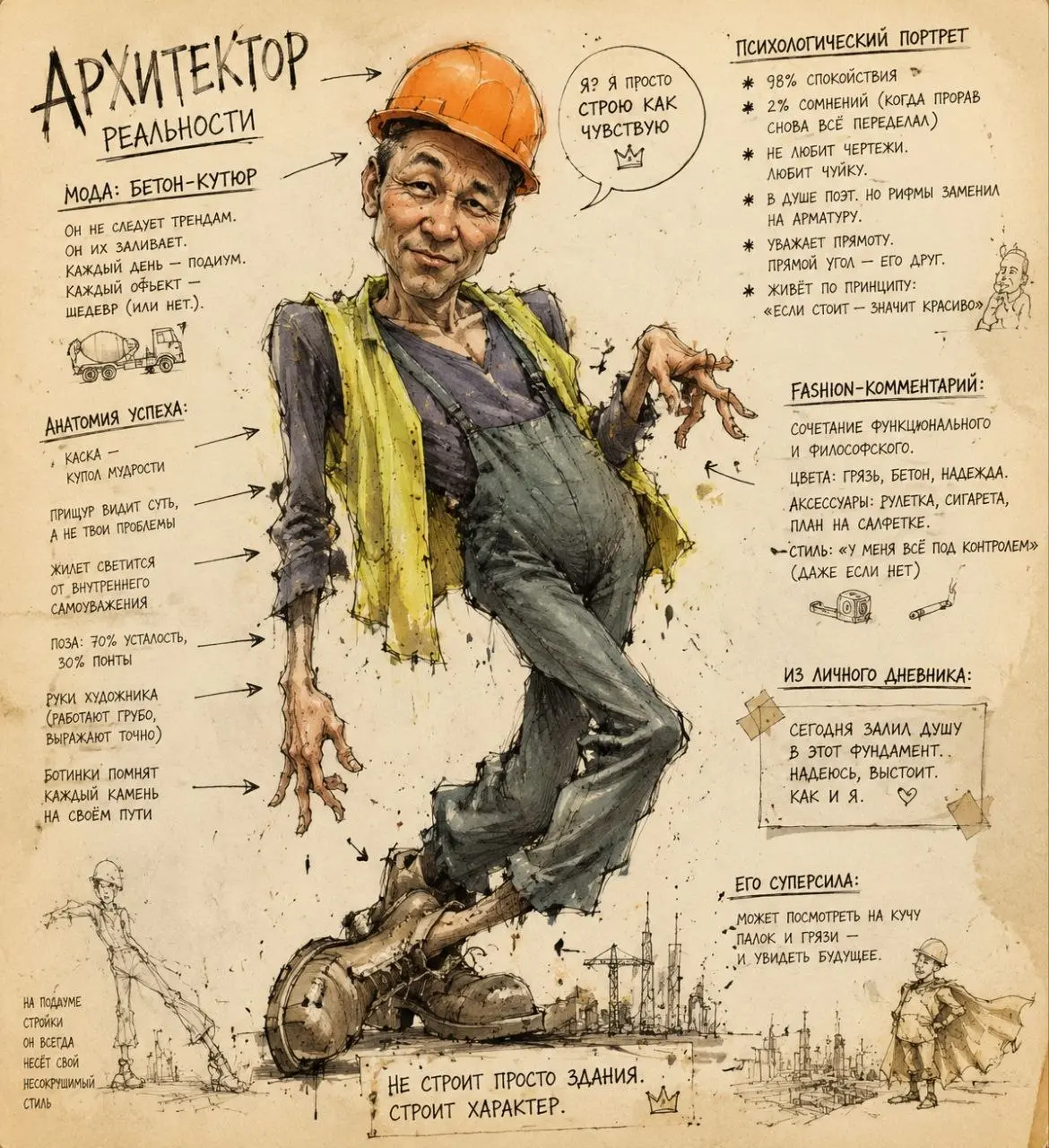 промт :
Turn the person from the photo into a grotesque humorous fashion caricature sketch | Сетка — социальная сеть от hh.ru