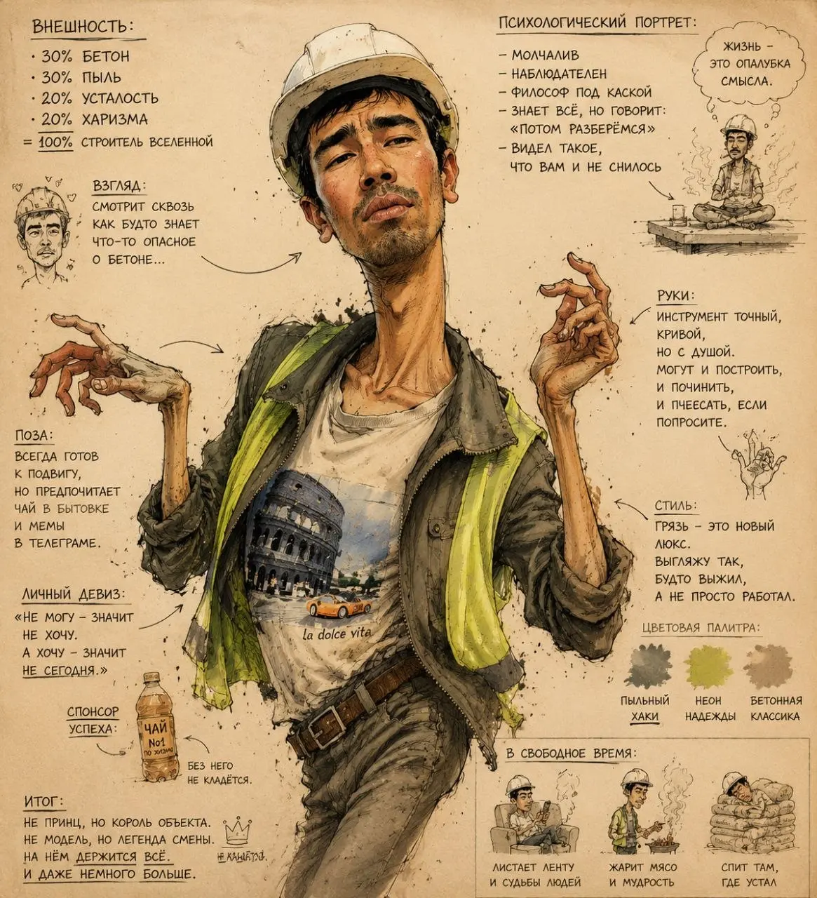 промт :
Turn the person from the photo into a grotesque humorous fashion caricature sketch | Сетка — социальная сеть от hh.ru
