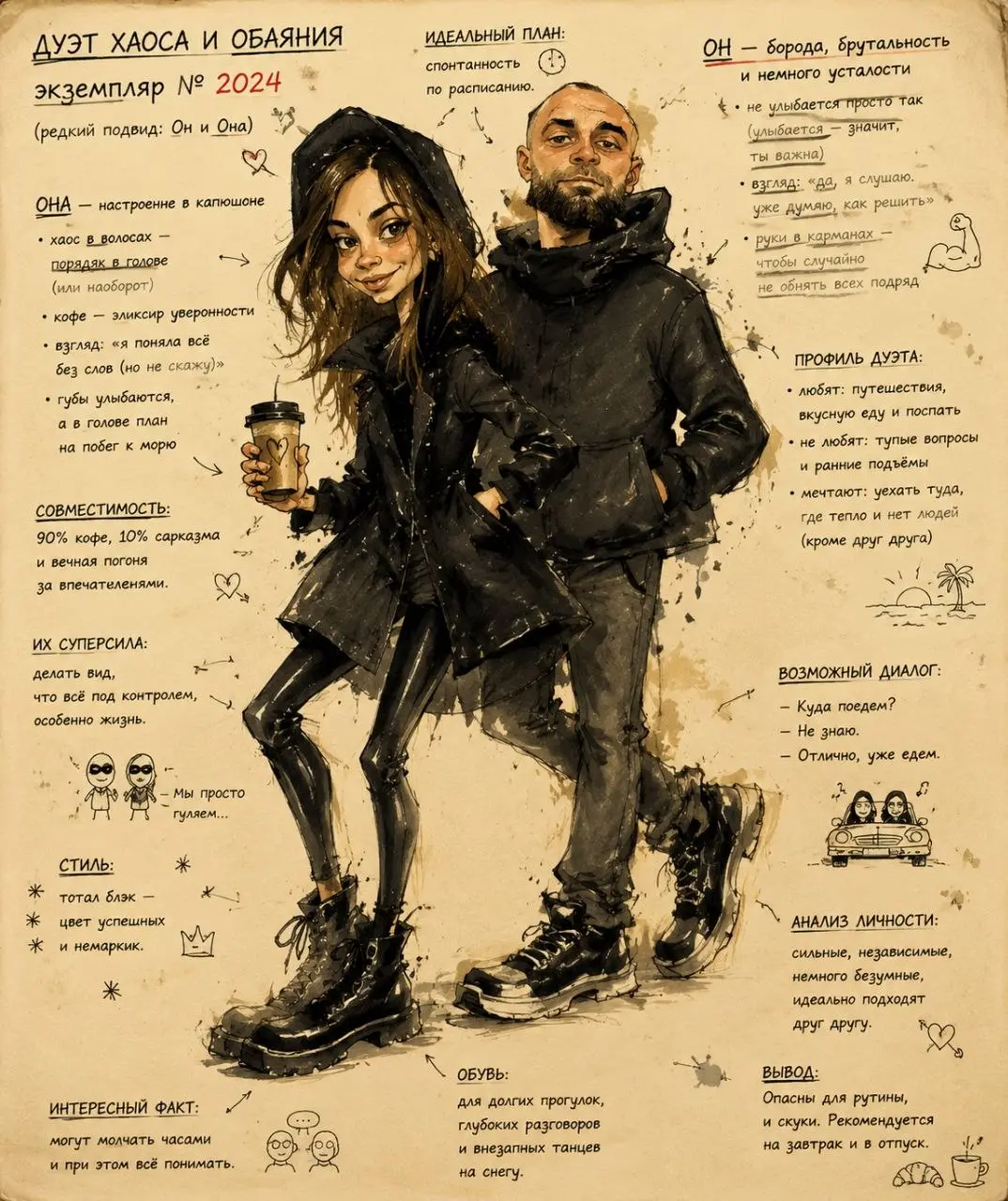 промт :
Turn the person from the photo into a grotesque humorous fashion caricature sketch | Сетка — социальная сеть от hh.ru