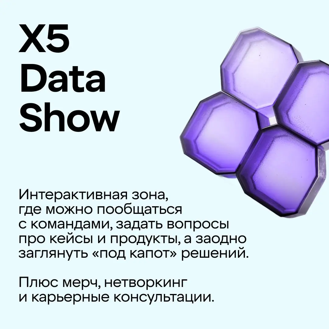 Заканчиваем рассказывать про активности на Data Fest 2026
В карточках — спикеры X5 Tech в других секциях и X5 Data Show.
Ещё успеваешь зарегистрироваться — по ссылке | Сетка — социальная сеть от hh.ru