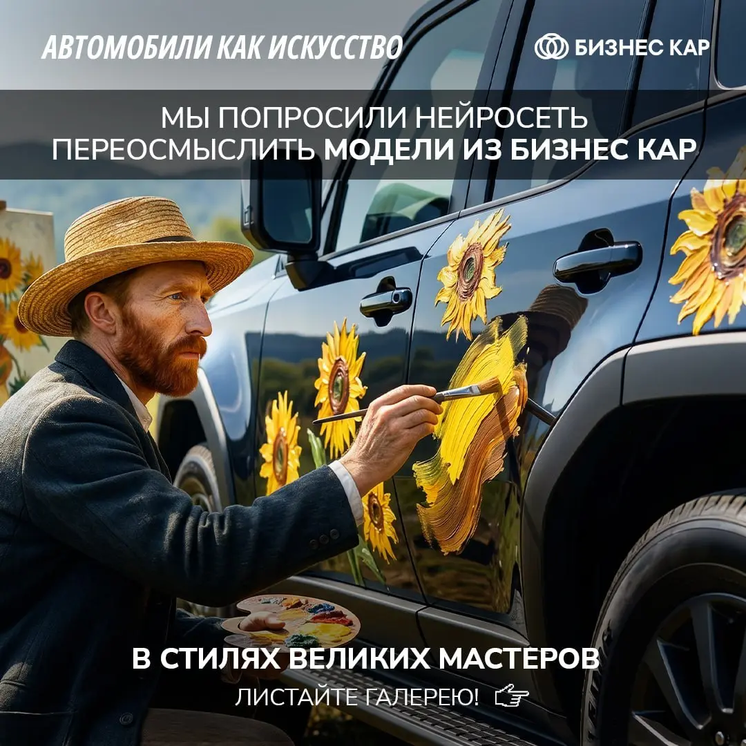 Мы привыкли видеть автомобили как набор технических характеристик, но решили взглянуть на них иначе — через призму высокого искусства ☺️
Объединив строгость автомобильного дизайна и свободу нейросетей... | Сетка — социальная сеть от hh.ru