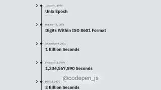Collapsible Timeline — элементы. Реализована с помощью CSS и JS
https://codepen.io/jkantner/pen/NWoVGXx | Сетка — социальная сеть от hh.ru