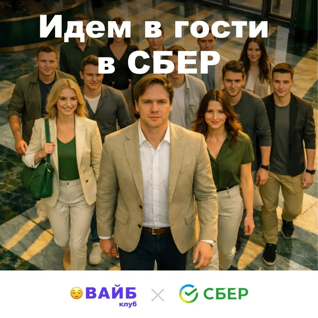 🟢Вайбим в Сбере
27 мая вайб-клуб идет в гости в главный офис СБЕРа на Кутузовском проспекте!
Приглашаем на закрытую экскурсию для участников сообщества: без формального туризма, с доступом в реальные ... | Сетка — социальная сеть от hh.ru