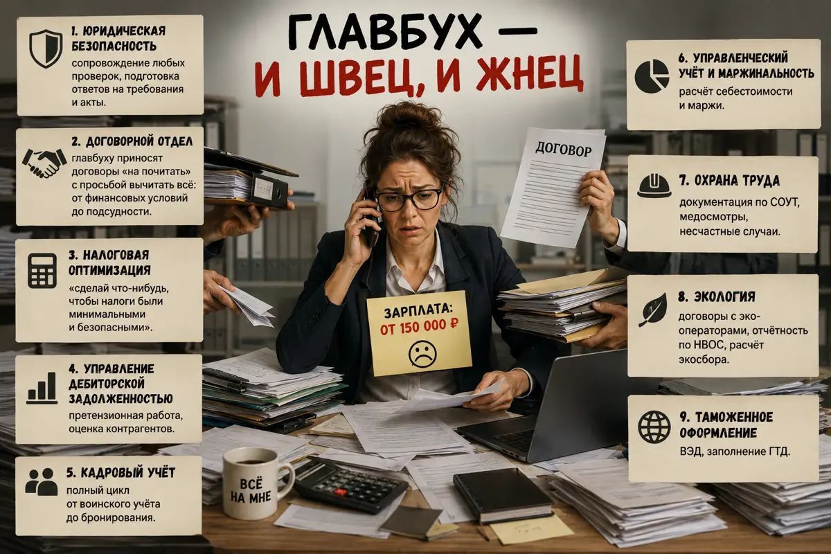 «И швец, и жнец». Вакансия за 150 тысяч для главбуха | Сетка — социальная сеть от hh.ru