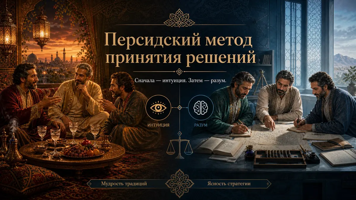 Персидский метод принятия решений: древняя мудрость лидерства:
Согласно историческим описаниям Геродот, у древних персов был необычный подход к принятию важных решений:
🍷 Сначала они обсуждали идеи во... | Сетка — социальная сеть от hh.ru