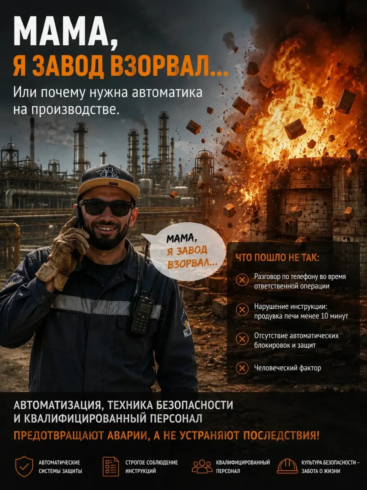 Мама, я завод взорвал…
Или почему автоматизация на производстве действительно важна | Сетка — социальная сеть от hh.ru