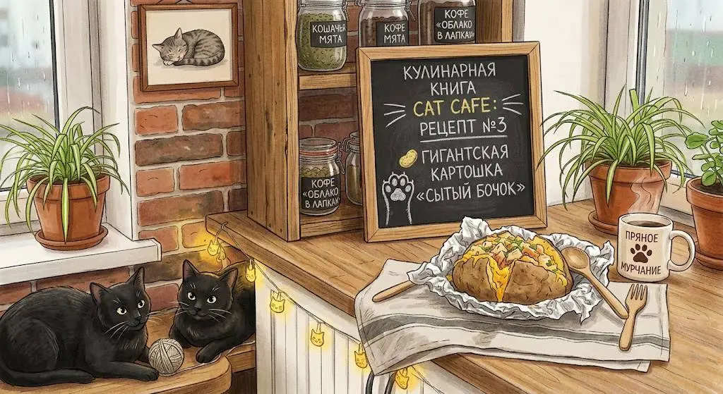 Пока это всё больше в голове, чем на кухне 🐾
Я просто собираю картинки, идеи, какие-то кусочки настроения — и из этого постепенно складывается моё будущее cat cafe | Сетка — социальная сеть от hh.ru