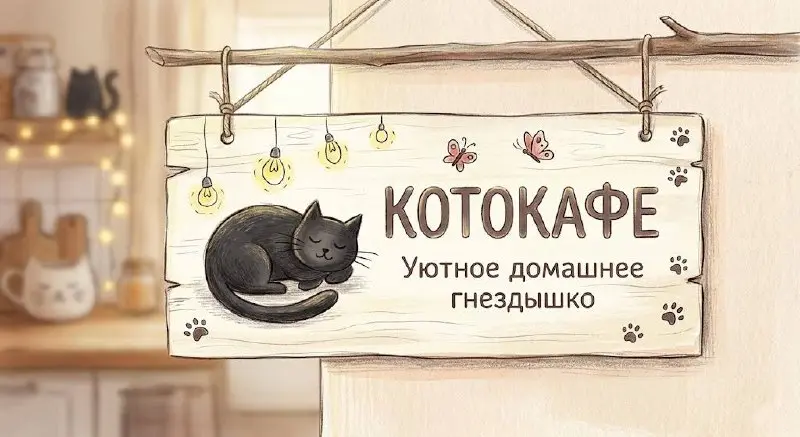 Пока это всё больше в голове, чем на кухне 🐾
Я просто собираю картинки, идеи, какие-то кусочки настроения — и из этого постепенно складывается моё будущее cat cafe | Сетка — социальная сеть от hh.ru