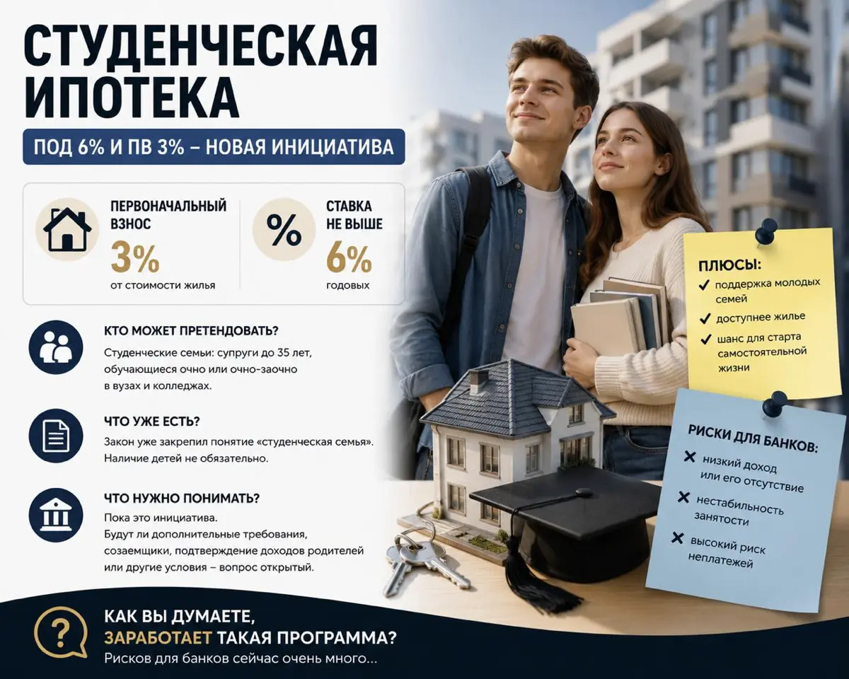 🚨 СТУДЕНЧЕСКАЯ ИПОТЕКА ПОД 6% И ПЕРВОНАЧАЛЬНЫЙ ВЗНОС 3%? | Сетка — социальная сеть от hh.ru