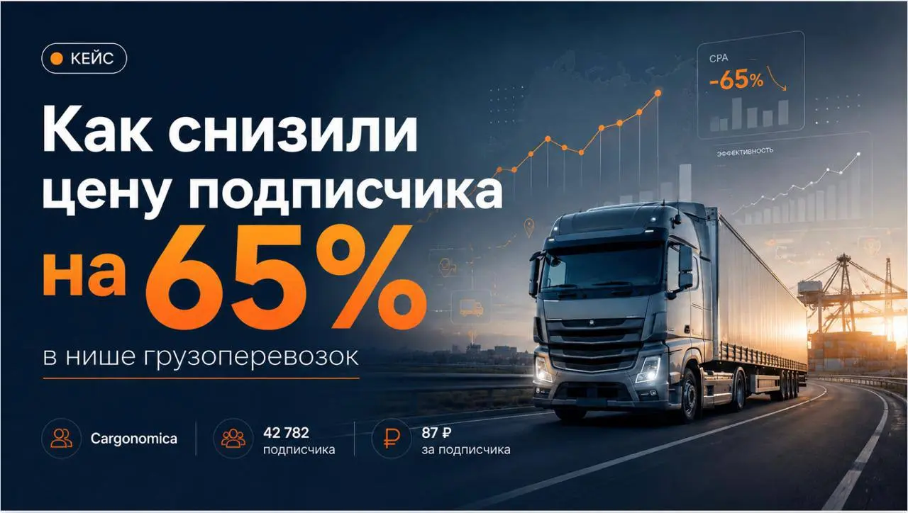 Снизили цену подписчика на 65% в нише экосистема для грузоперевозчиков 🚛
В кейсе рассказываю, как мы работали с узкой B2B-аудиторией во ВКонтакте: логисты, дальнобойщики, транспортные компании и все, ... | Сетка — социальная сеть от hh.ru