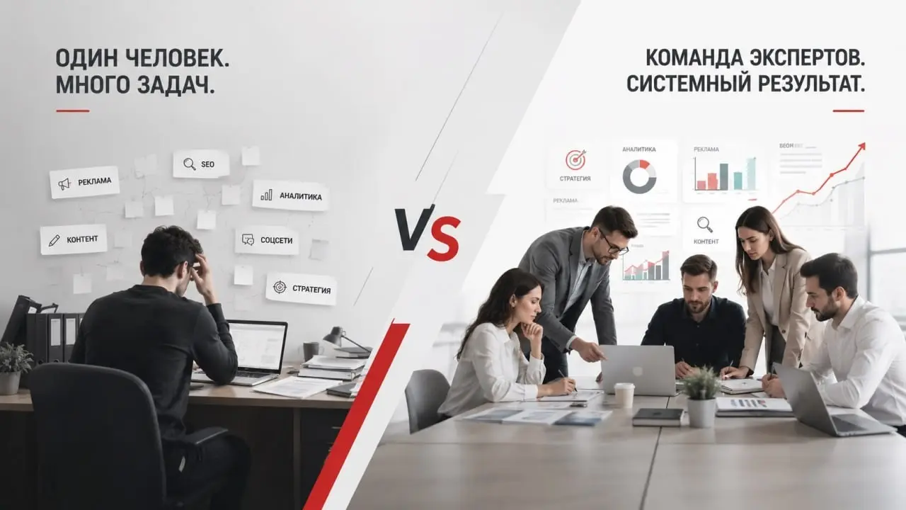 Отдел маркетинга на аутсорсе vs штатный маркетолог | Сетка — социальная сеть от hh.ru