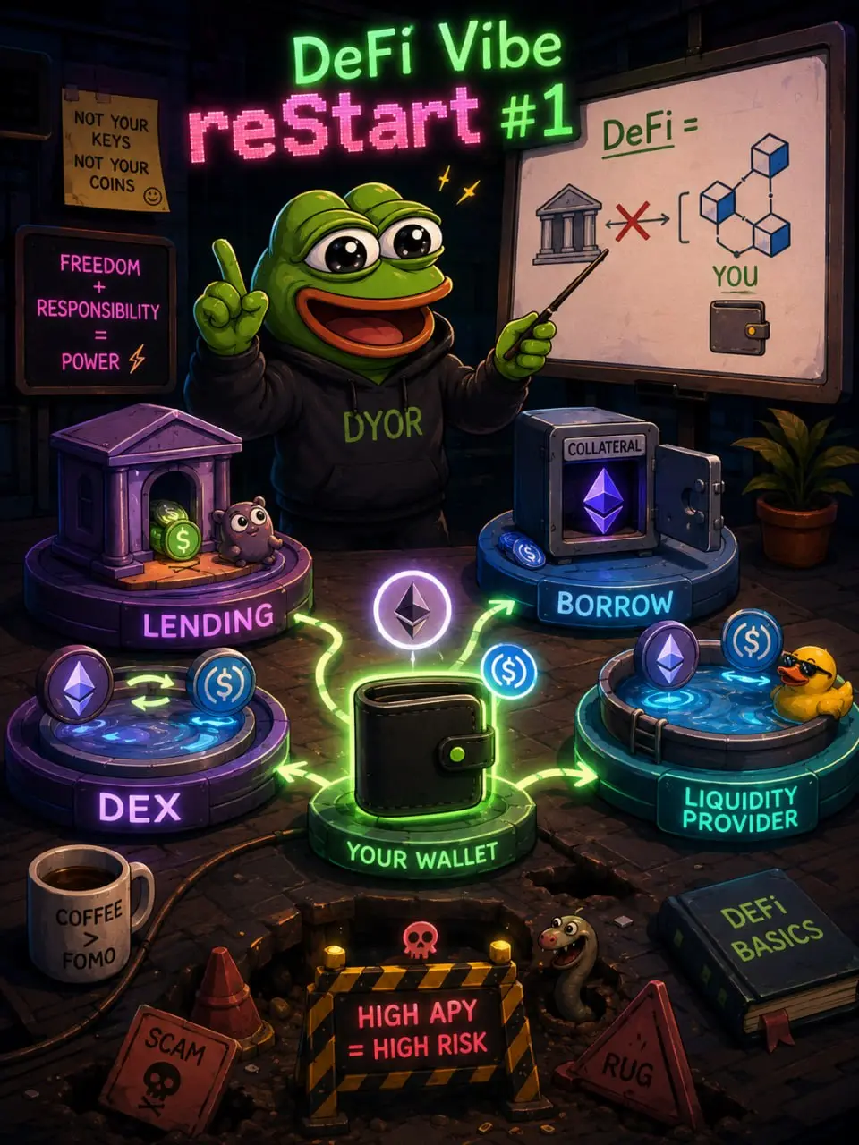 DeFi Vibe reStart #1: что такое DeFi простыми словами?
DeFi - это финансовые сервисы без банка как главного посредника | Сетка — социальная сеть от hh.ru