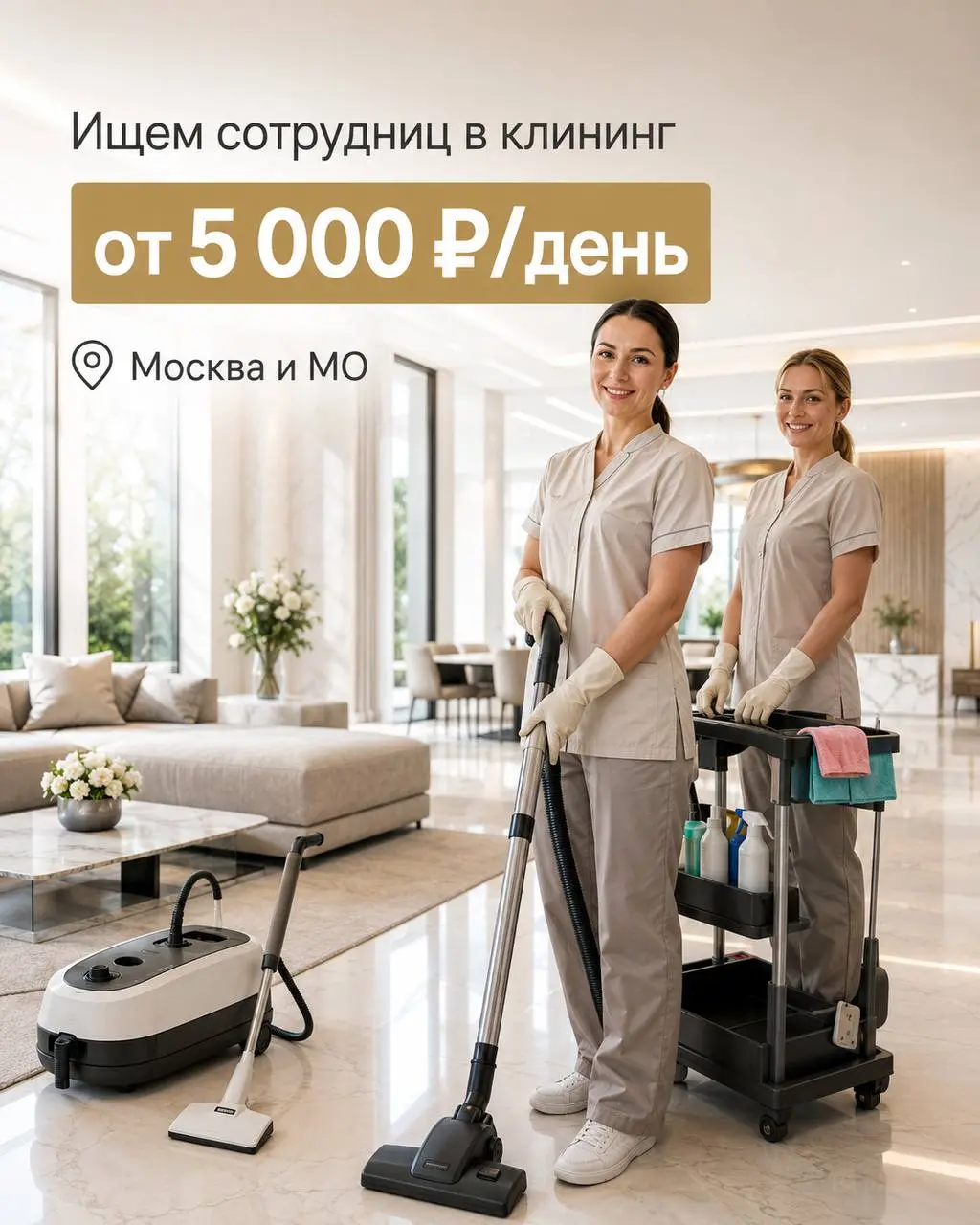 СОТРУДНИЦА КЛИНИНГА
От 5 000₽/смена
Прямой работодатель
• Москва и Московская область
• Клининг и бытовые услуги
• @andrejpuzyrev
Полное описание вакансии размещено в Телеграм и Макс | Сетка — социальная сеть от hh.ru