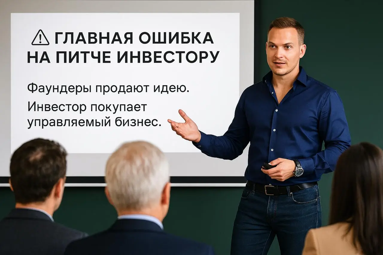⚠️ Главная ошибка на питче инвестору
Фаундеры продают идею.
Инвестор покупает управляемый бизнес | Сетка — социальная сеть от hh.ru