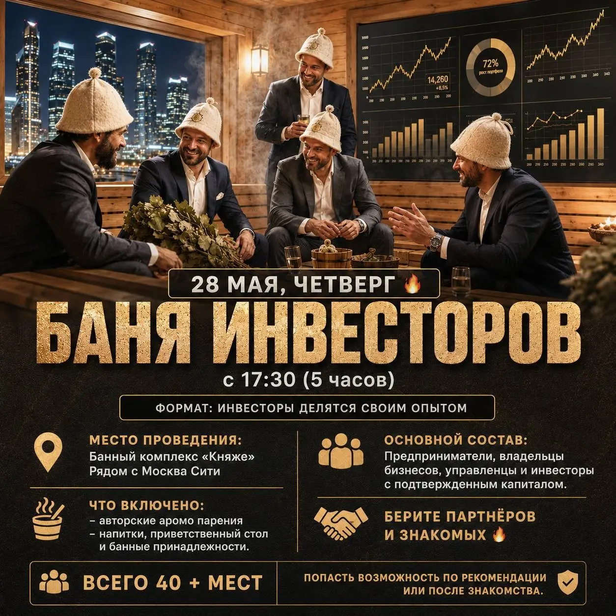 Приглашаю на мероприятия "Баня инвесторов" | Сетка — социальная сеть от hh.ru