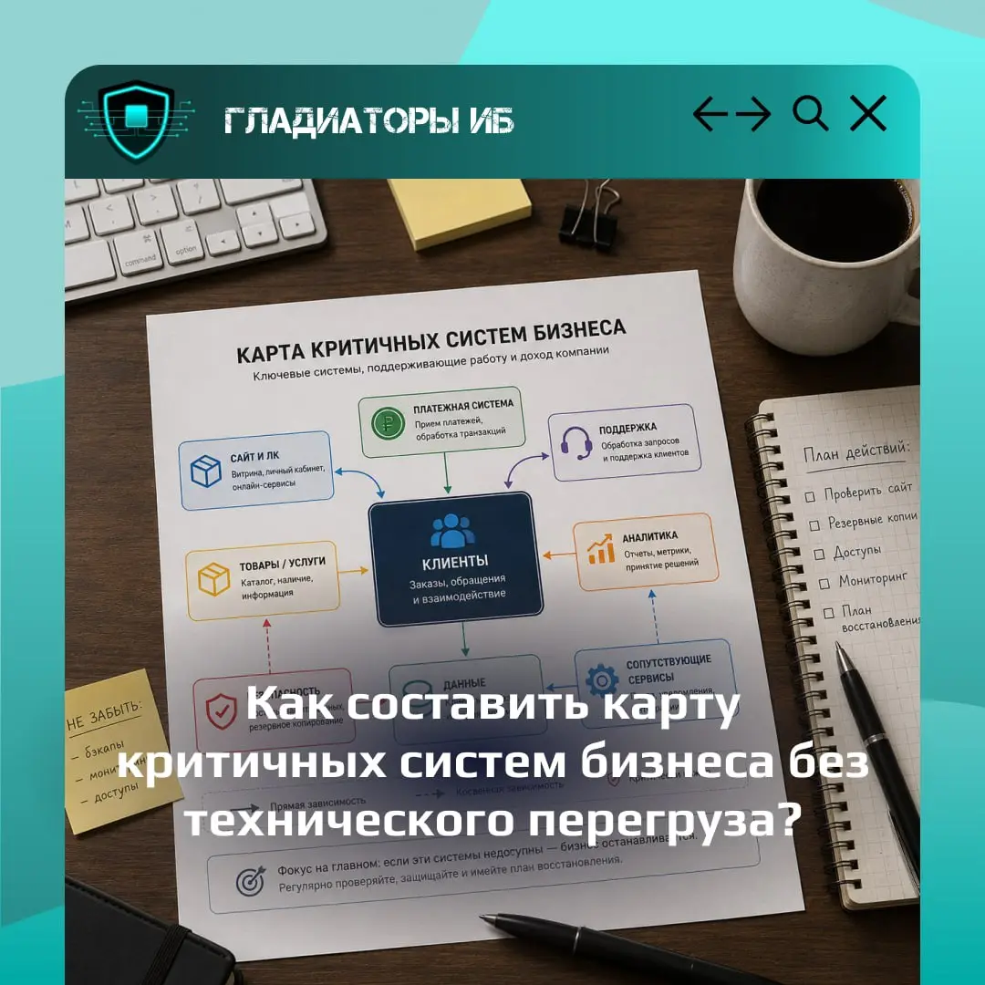 Как составить карту критичных систем бизнеса без технического перегруза
Карта критичных систем — звучит так, будто сейчас начнется что-то для ИТ-отдела, архитекторов и людей, которые любят схемы на 40... | Сетка — социальная сеть от hh.ru