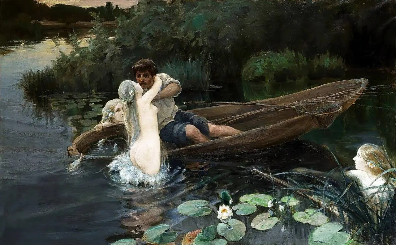 “Водные глубины. Омут”
Иван Дженеев (1907)
Картина принадлежит к особой линии русского символизма начала XX века, где природа становится психологическим пространством | Сетка — социальная сеть от hh.ru