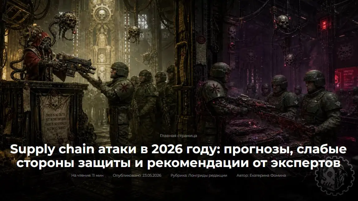 📌 Атаки на цепочки поставок: насколько велика проблема и как защититься
С радостью заявляем, что мы наконец-то запустили глобальную рубрику с уникальными материалами от редакции блога «Игнатий Цукерго... | Сетка — социальная сеть от hh.ru