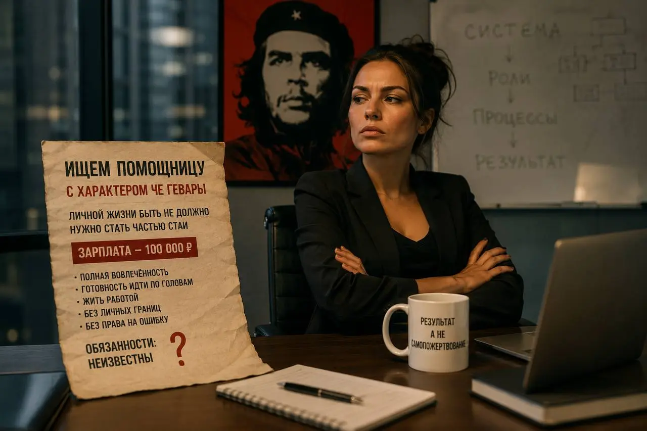 «Ищу помощницу с характером Че Гевары. Личной жизни быть не должно. Нужно стать частью стаи. Зарплата — 100 тысяч».
Недавно увидела вакансию и сначала подумала, что это шутка.
Потом поняла ...нет | Сетка — социальная сеть от hh.ru