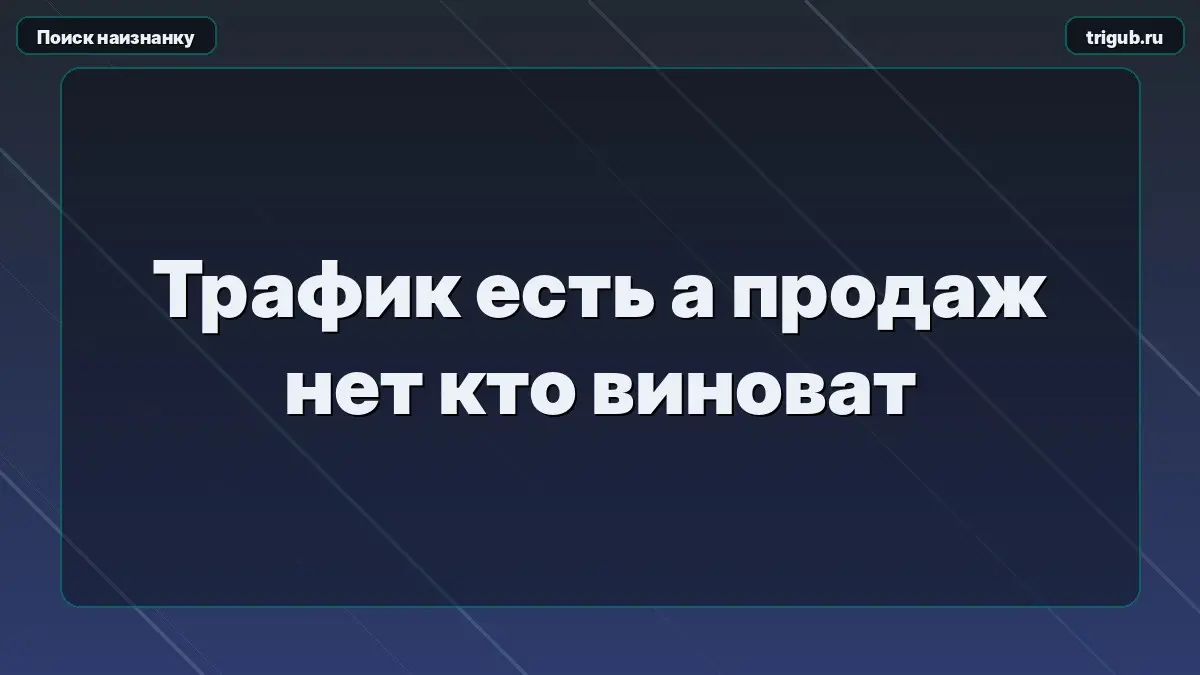 Трафик есть а продаж нет кто виноват | Сетка — социальная сеть от hh.ru