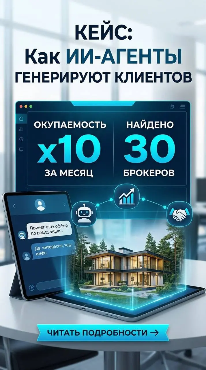 Кейс «Как ИИ агенты помогают генерировать клиентов».
Примерно 1,5 месяца назад к нам обратился клиент, который продает загородные резиденции со средним чеком 35-40 млн руб.
https://dachamsk | Сетка — социальная сеть от hh.ru