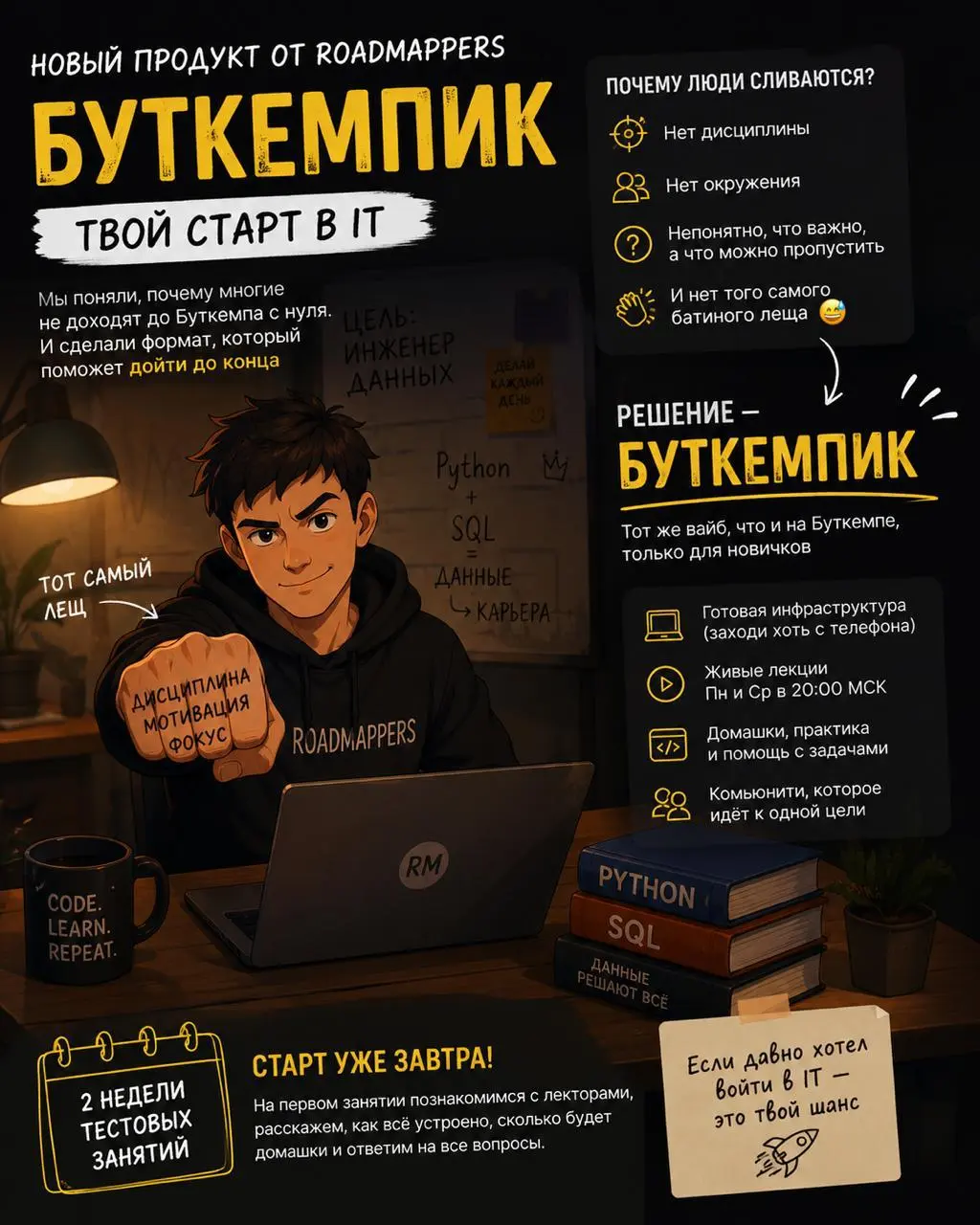 Дорогие друзья!!! 🎉
Совсем скоро проекту Roadmappers исполнится 1 год | Сетка — социальная сеть от hh.ru