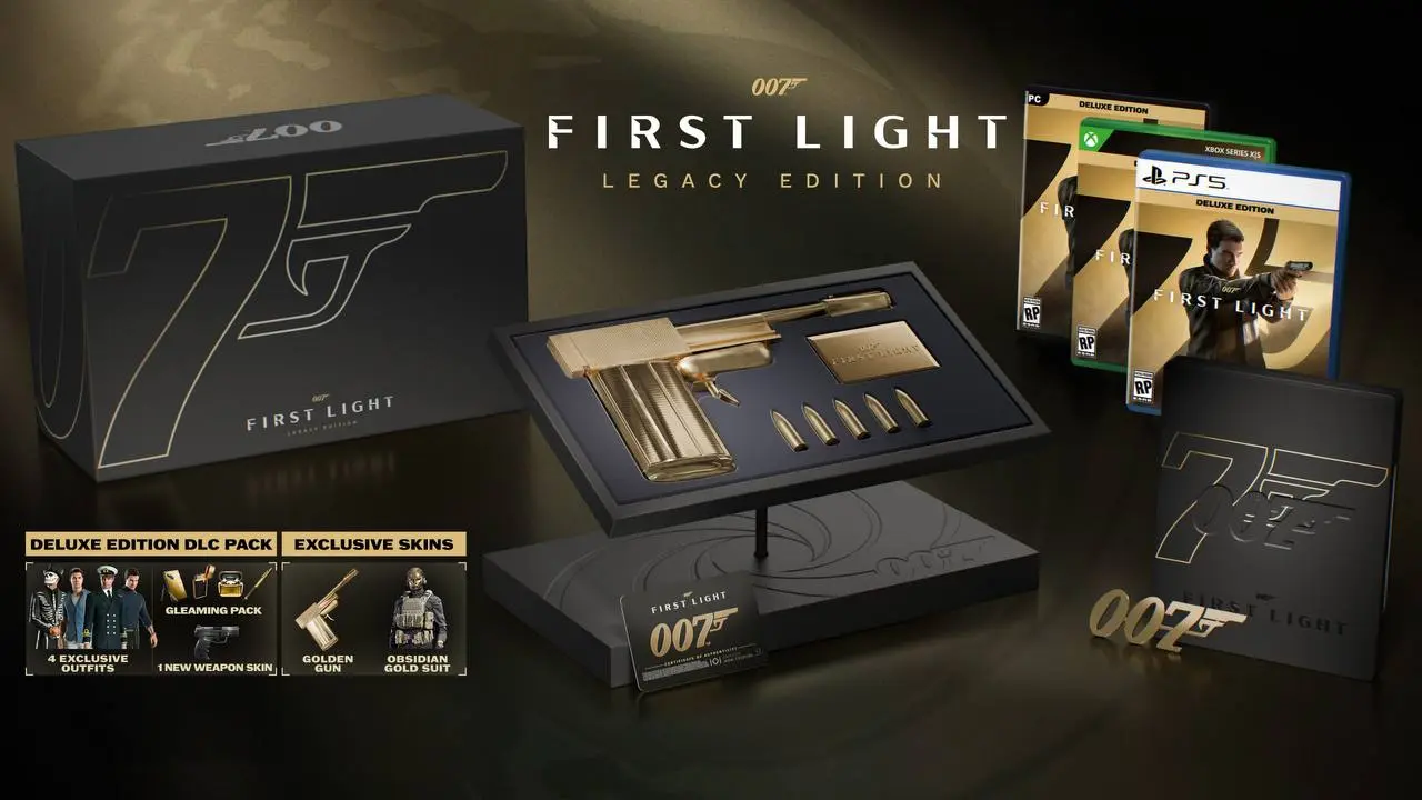 007 First Light «Наследие» премиум издание за $300
Фигурка «Золотой пистолет» с подставкой, потайным отсеком и дополнительным контентом. | Сетка — социальная сеть от hh.ru