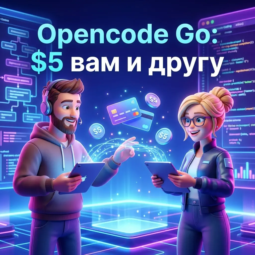 🚀 Opencode Go: делюсь реферальной ссылкой
Если вы хотели попробовать Opencode Go, можно сделать это чуть выгоднее | Сетка — социальная сеть от hh.ru