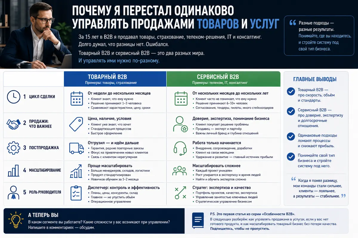 Товары и услуги. Одинаково продавать? | Сетка — социальная сеть от hh.ru
