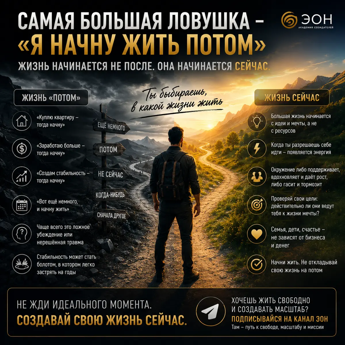 Самая большая ловушка — это «я начну жить потом» | Сетка — социальная сеть от hh.ru